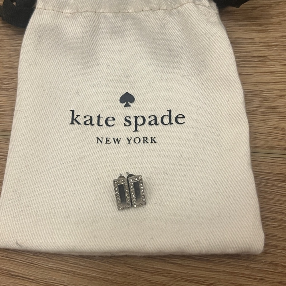 Kate Spade Silver and Black Stud Earrings